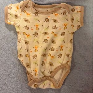 Adorable Cream and Brown Baby Onesie